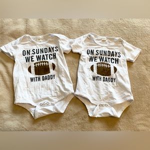 Football matching twins onesies